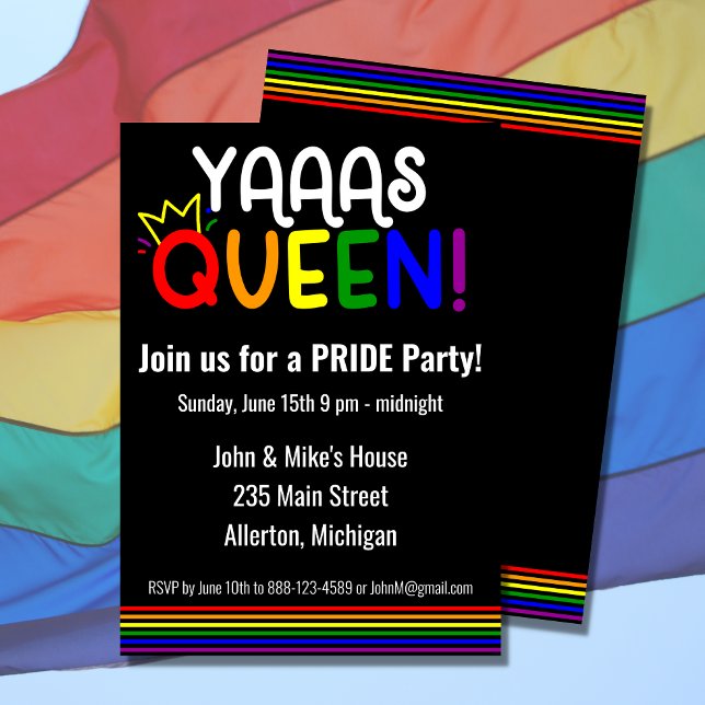 LGBTQ PRIDE Month Party Invitation (The perfect invitation for your PRIDE celebration.)