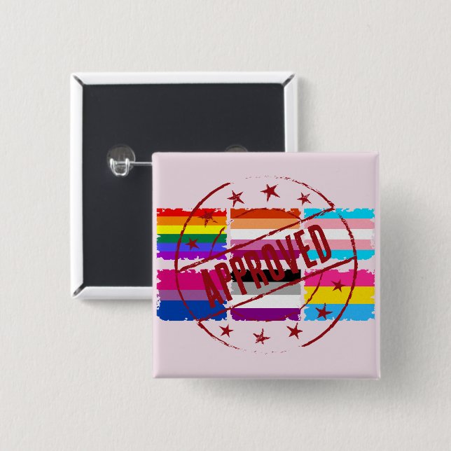 LGBTQ Pride Month Stripes Flags 15 Cm Square Badge (Front & Back)