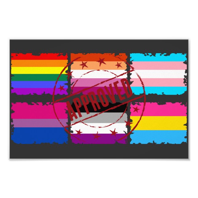 LGBTQ Pride Month Stripes Flags Photo Print (Front)