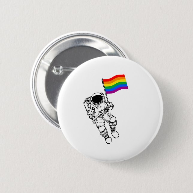 LGBTQ Pride Moonman 6 Cm Round Badge (Front & Back)