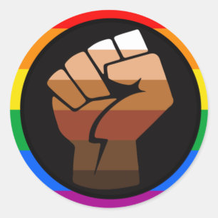 LGBTQ PRIDE (POC Fist Pride) Classic Round Sticker