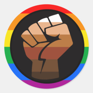 LGBTQ PRIDE (POC Fist Pride) Classic Round Sticker