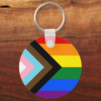 LGBTQ & Pride - Progress Rainbow Flag Keychain