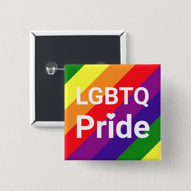LGBTQ Pride Rainbow 6 Stripe 15 Cm Square Badge (Front & Back)