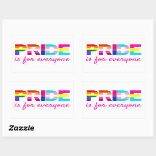 LGBTQ Pride Rainbow Colors Typography Rectangular Sticker