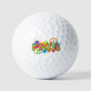 LGBTQ - Pride - Rainbow Colours Paint Splashes Golf Balls