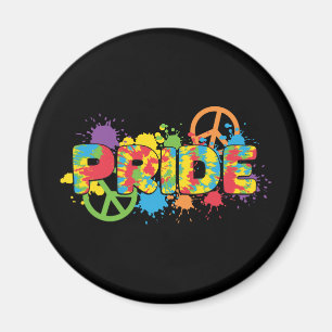 LGBTQ - Pride - Rainbow Colours Paint Splashes Magnet