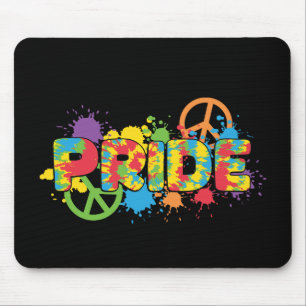 LGBTQ - Pride - Rainbow Colours Paint Splashes Mouse Mat