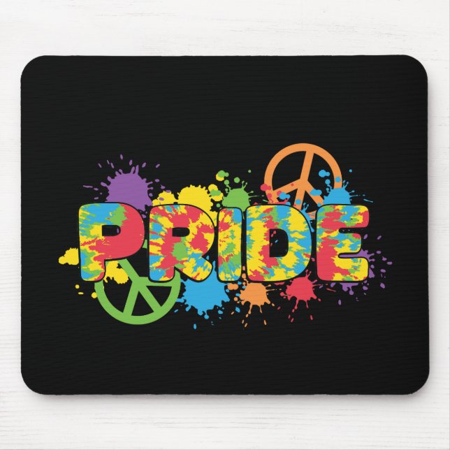 LGBTQ - Pride - Rainbow Colours Paint Splashes Mouse Mat (Front)