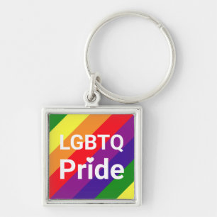 LGBTQ Pride Rainbow Colours Striped Key Ring