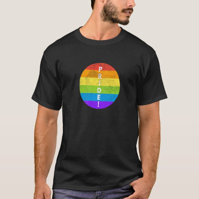LGBTQ Pride Rainbow Flag Equality Gay Lesbian Tran T-Shirt (Front)
