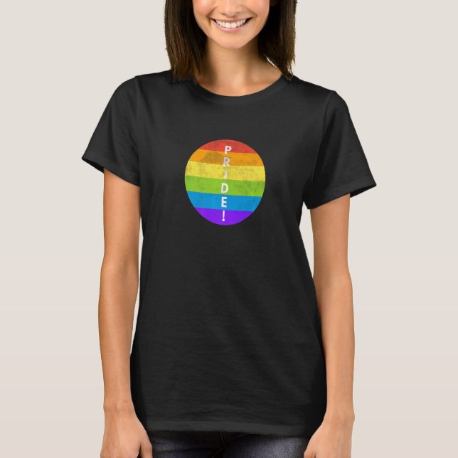 LGBTQ Pride Rainbow Flag Equality Gay Lesbian Tran T-Shirt (Front)