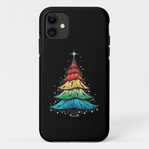 LGBTQ Pride Rainbow Flag Gay Christmas Tree Gifts iPhone 11 Case