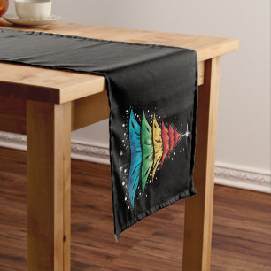 LGBTQ Pride Rainbow Flag Gay Christmas Tree Gifts Short Table Runner