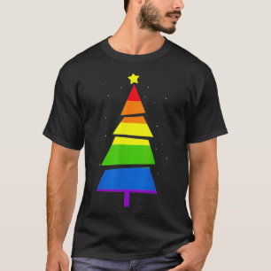 LGBTQ Pride Rainbow Flag Gay Christmas Tree XMas G T-Shirt
