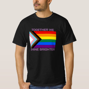 Lgbtq Pride Rainbow flag together we shine bright T-Shirt