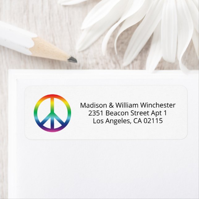 LGBTQ pride rainbow gradient peace symbol address (Insitu)
