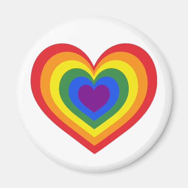 LGBTQ Pride Rainbow Heart Magnet (Front)