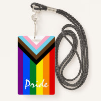 LGBTQ & Pride - Rainbow Progress Flag   Badge