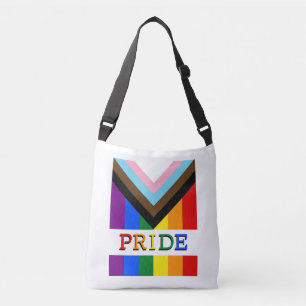 LGBTQ & Pride - Rainbow Progress Flag fashion Crossbody Bag