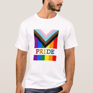 LGBTQ & Pride - Rainbow Progress Flag fashion T-Shirt
