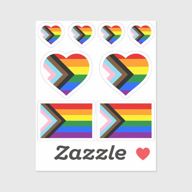 LGBTQ & Pride - Rainbow Progress Flag /Heart vinyl (Sheet)