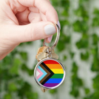 LGBTQ & Pride - Rainbow Progress Flag Keychain
