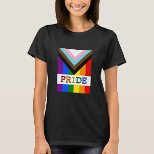 LGBTQ & Pride - Rainbow Progress Flag Lady fashion T-Shirt