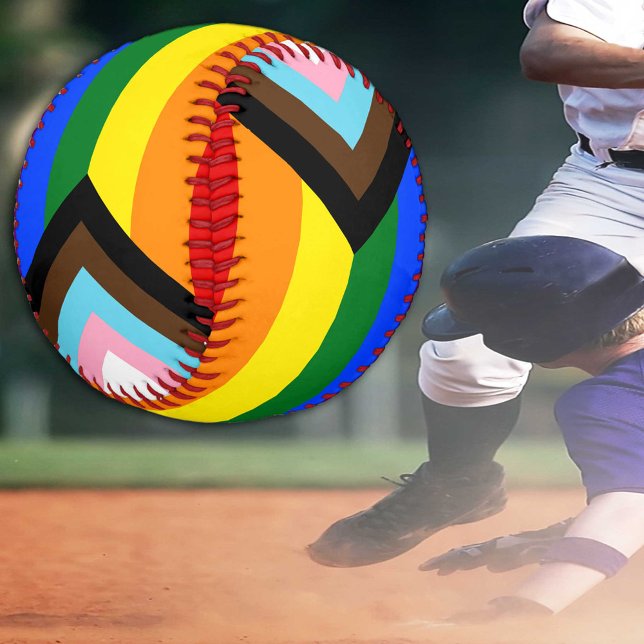 LGBTQ & Pride - Rainbow Progress Flag /sports Baseball (Creator Uploaded)