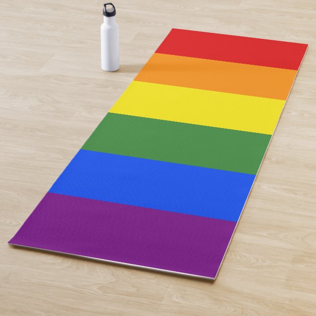 LGBTQ Pride Rainbow Stripes Yoga Mat (In Situ)