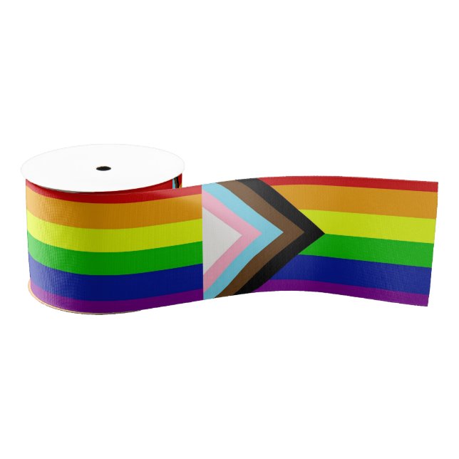 LGBTQ+ Pride Satin Ribbon Grosgrain Ribbon (Spool)