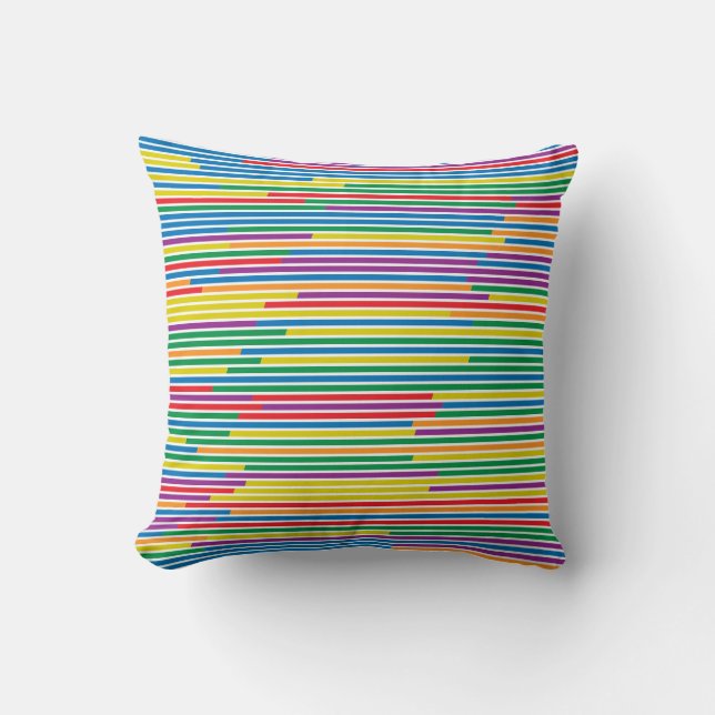 LGBTQ+ Pride Striped Throw Pillow (Front)