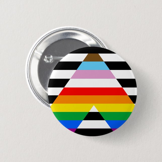 LGBTQ Progress Ally Pride Flag 6 Cm Round Badge (Front & Back)