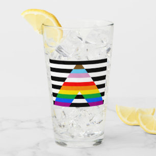 LGBTQ Progress Ally Pride Flag Glass
