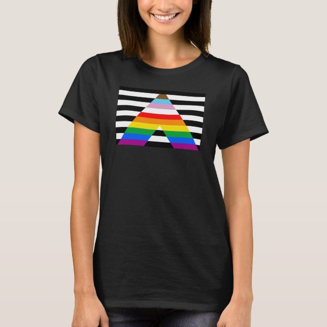 LGBTQ Progress Ally Pride Flag T-Shirt (Front)