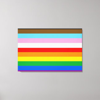 LGBTQ+ Progress Flag Stripes Canvas Print