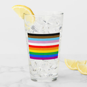 LGBTQ+ Progress Flag Stripes Glass