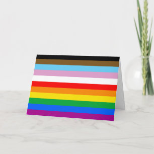 LGBTQ+ Progress Flag Stripes Holiday Card