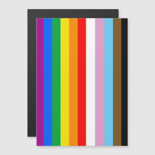 LGBTQ+ Progress Flag Stripes Magnetic Invitation