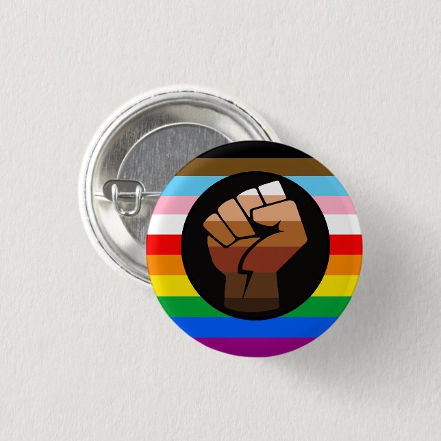 LGBTQ+ Progress POC Pride Flag 3 Cm Round Badge (Front & Back)