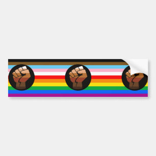 LGBTQ+ Progress POC Pride Flag Bumper Sticker