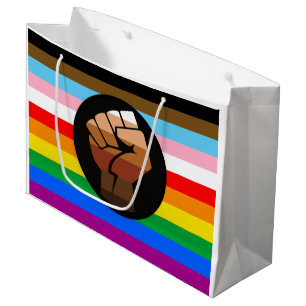 LGBTQ+ Progress POC Pride Flag Large Gift Bag