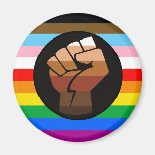 LGBTQ+ Progress POC Pride Flag Magnet