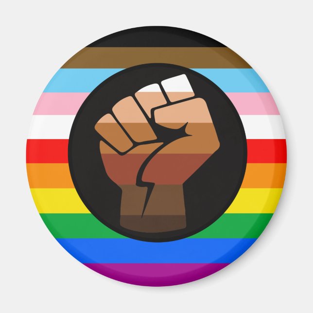 LGBTQ+ Progress POC Pride Flag Magnet (Front)