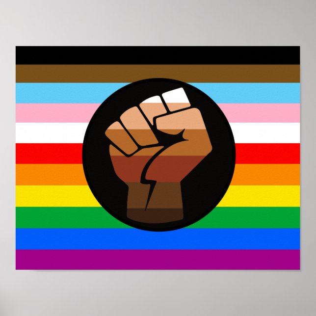 LGBTQ+ Progress POC Pride Flag Poster (Front)
