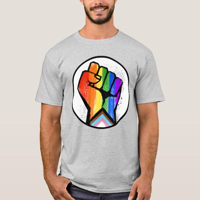LGBTQ PROGRESS PRIDE FIST RESISTANCE T-Shirt (Front)