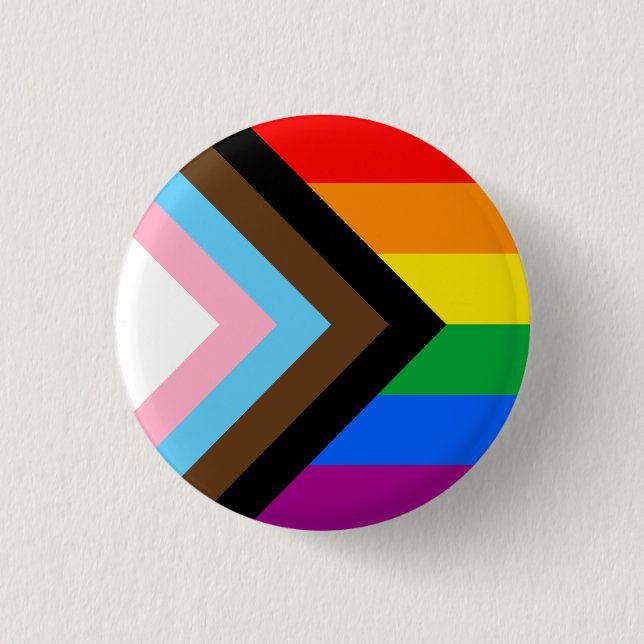 LGBTQ+ Progress Pride Flag 3 Cm Round Badge (Front)