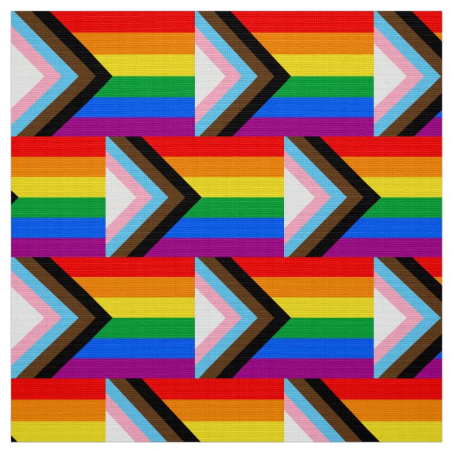 LGBTQ+ Progress Pride Flag Fabric (Swatch)