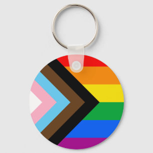 LGBTQ+ Progress Pride Flag Keychain