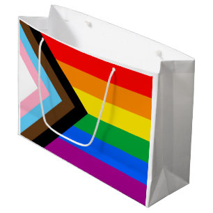 LGBTQ+ Progress Pride Flag Large Gift Bag